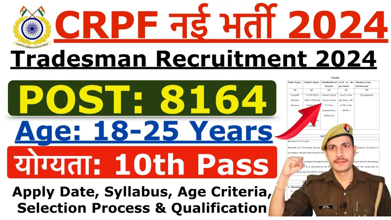 CRPF Tradesman Bharti 2024